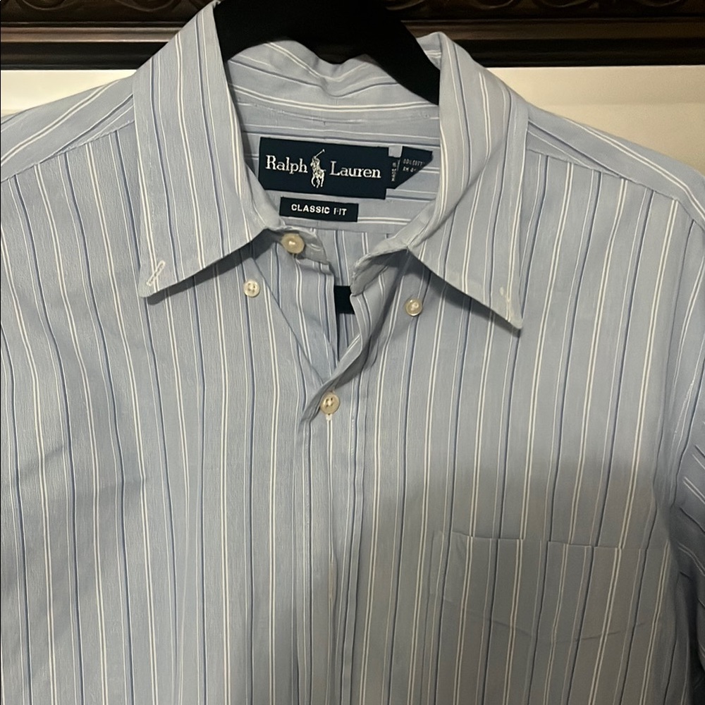 Ralph Lauren Men's Blue Striped Shirt